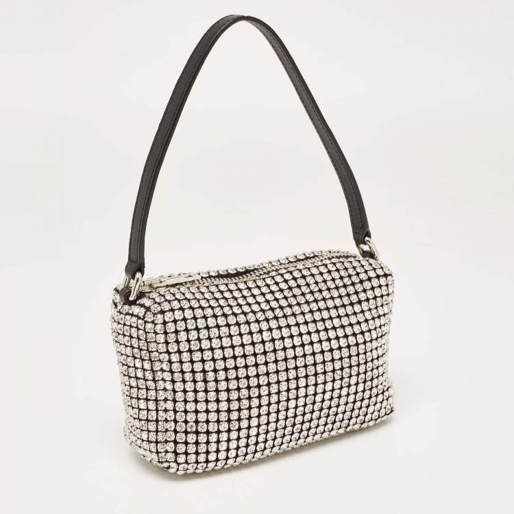 Pre Owned Alexander Wang Black Crystal Embellished Mini Heiress Pouch Bag