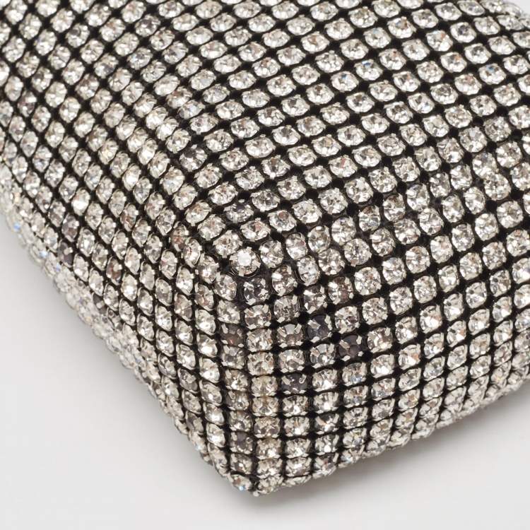 Pre Owned Alexander Wang Black Crystal Embellished Mini Heiress Pouch Bag