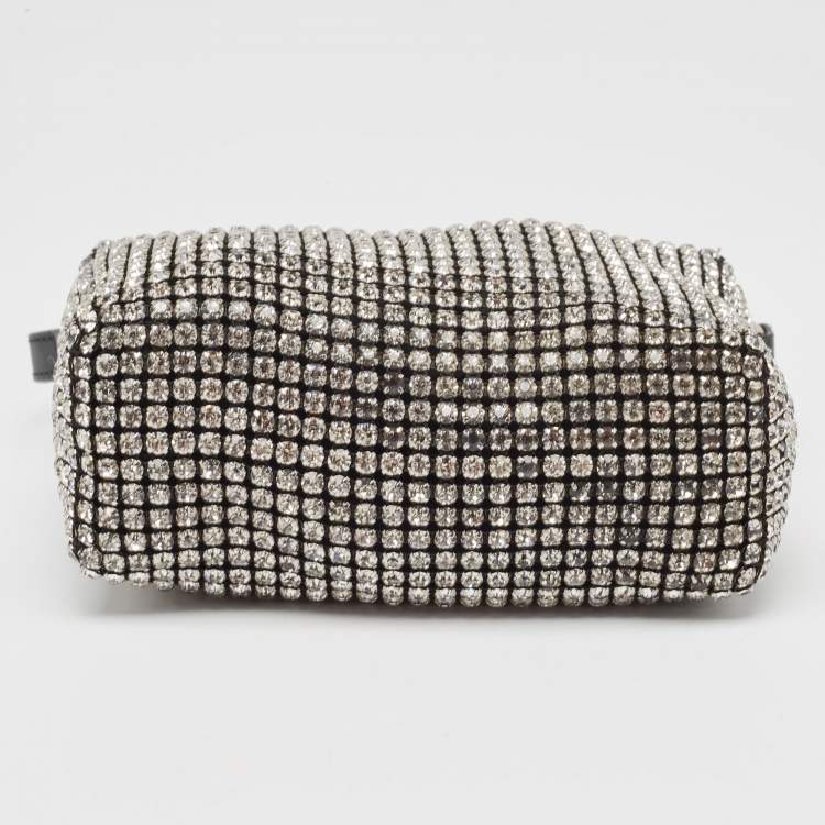 Pre Owned Alexander Wang Black Crystal Embellished Mini Heiress Pouch Bag