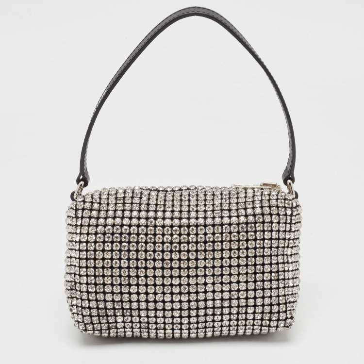 Pre Owned Alexander Wang Black Crystal Embellished Mini Heiress Pouch Bag