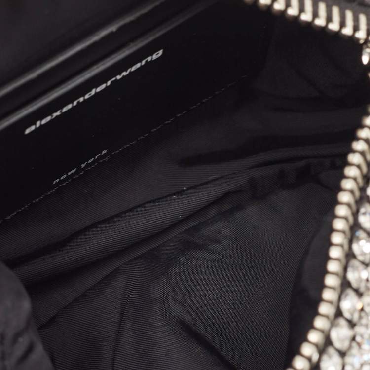 Pre Owned Alexander Wang Black Crystal Embellished Mini Heiress Pouch Bag