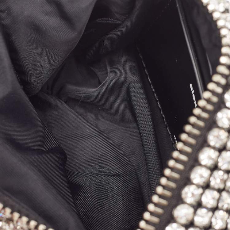 Pre Owned Alexander Wang Black Crystal Embellished Mini Heiress Pouch Bag