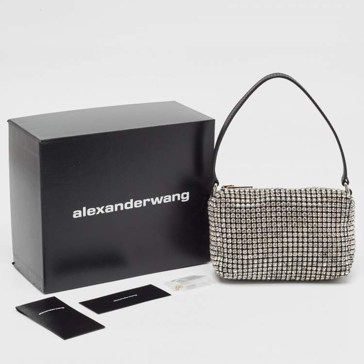 Pre Owned Alexander Wang Black Crystal Embellished Mini Heiress Pouch Bag