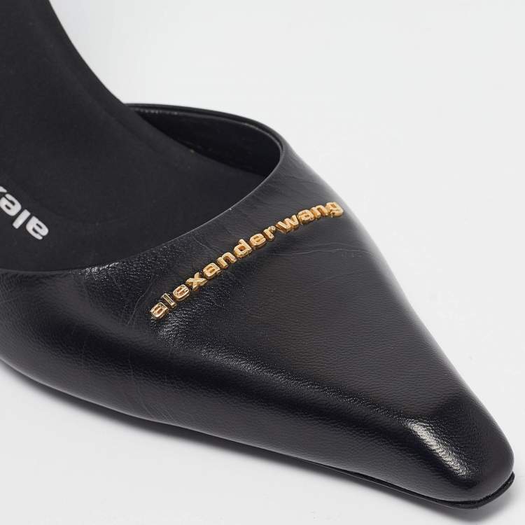Pre Owned Alexander Wang Black Leather Viola Pumps Size 39.5