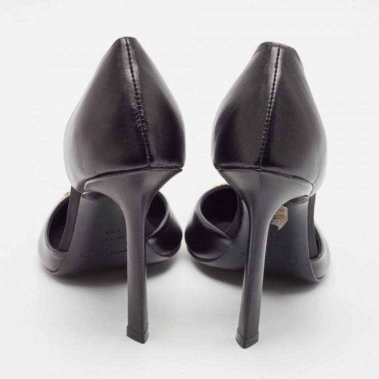Pre Owned Alexander Wang Black Leather Viola D'orsay Pumps Size 38.5