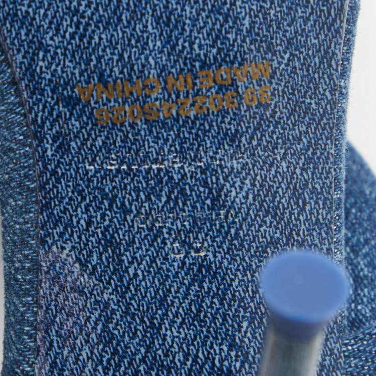 Pre Owned Alexander Wang Blue Denim Julie Slide Sandals Size 39
