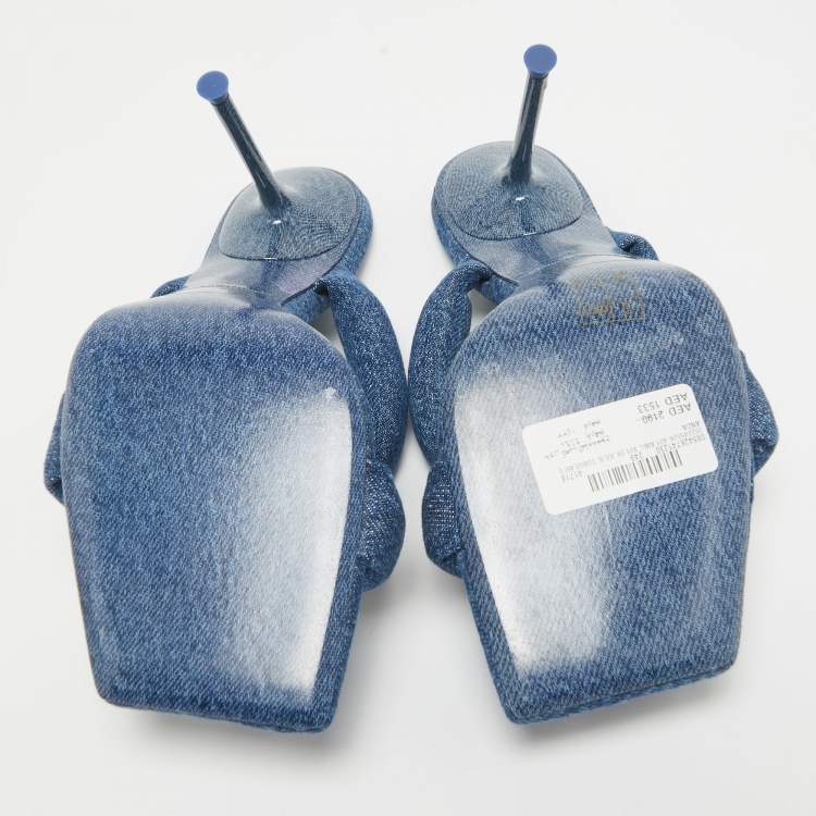 Pre Owned Alexander Wang Blue Denim Julie Slide Sandals Size 39