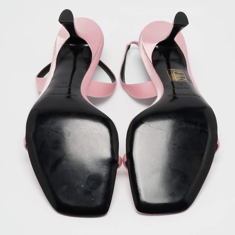 Pre Owned Alexander Wang Pink Satin Ivy Slingback Sandals Size 39