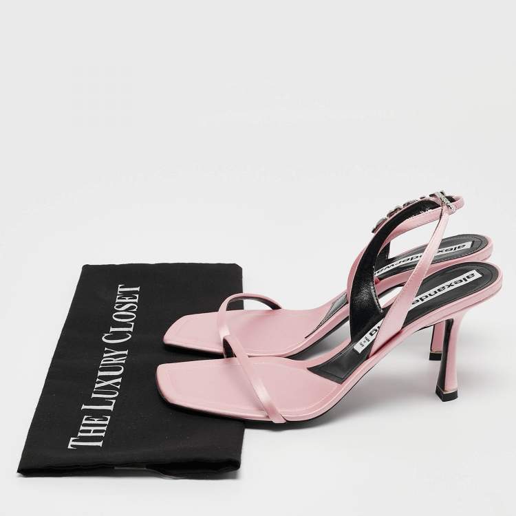 Pre Owned Alexander Wang Pink Satin Ivy Slingback Sandals Size 39