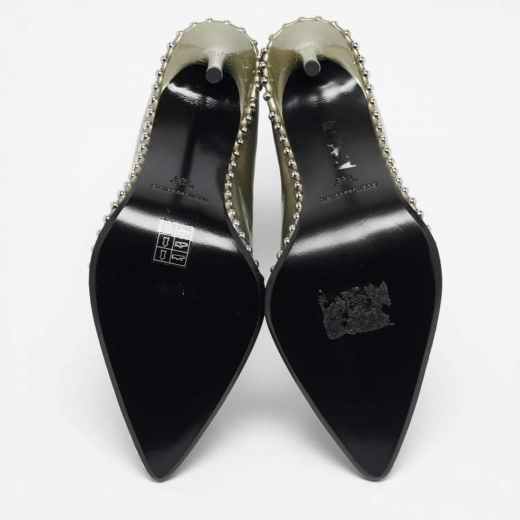 Pre Owned Alexander Wang Black Canvas Pointed Toe Ankle Boots Size 39