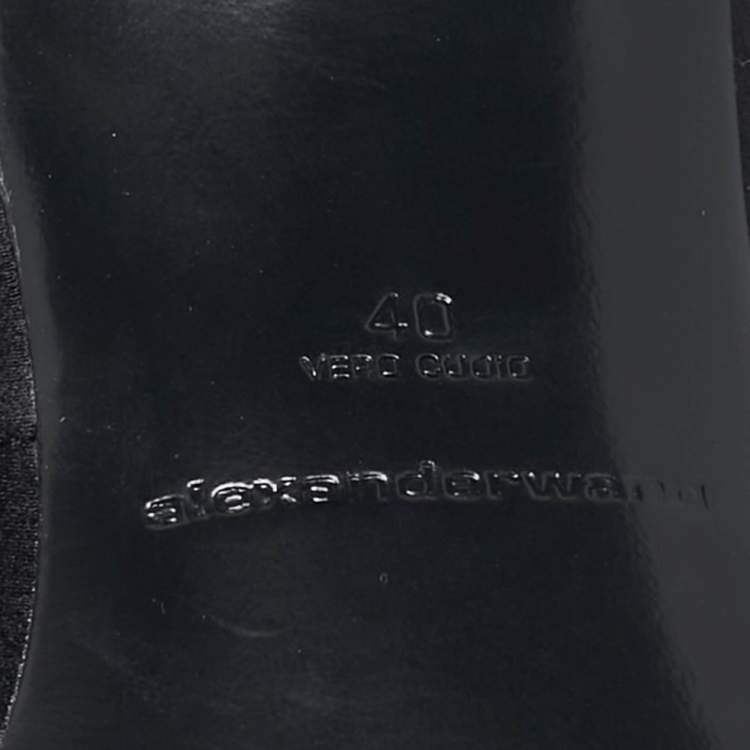 Pre Owned Alexander Wang Black Satin Lolita Heel Mules Size 40
