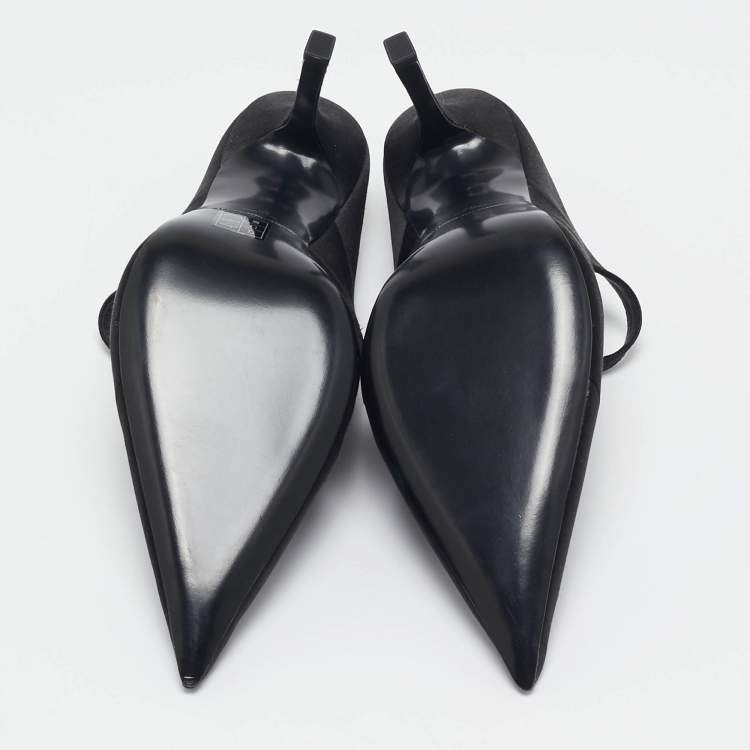 Pre Owned Alexander Wang Black Satin Lolita Heel Mules Size 40