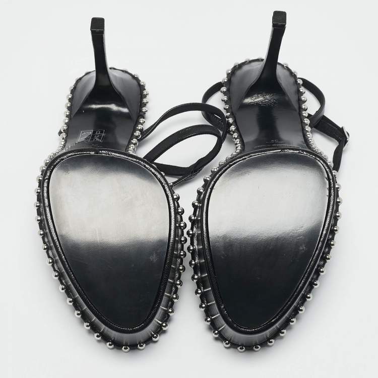 Pre Owned Alexander Wang Black Leather Nova Platform Sandals Size 40