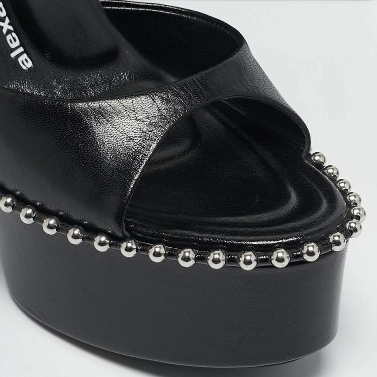 Pre Owned Alexander Wang Black Leather Nova Platform Sandals Size 40