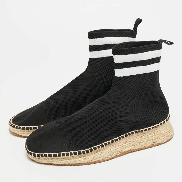 Pre Owned Alexander Wang Dylan Size 40 Black Knit Fabric sock Espadrille High Top Sneakers