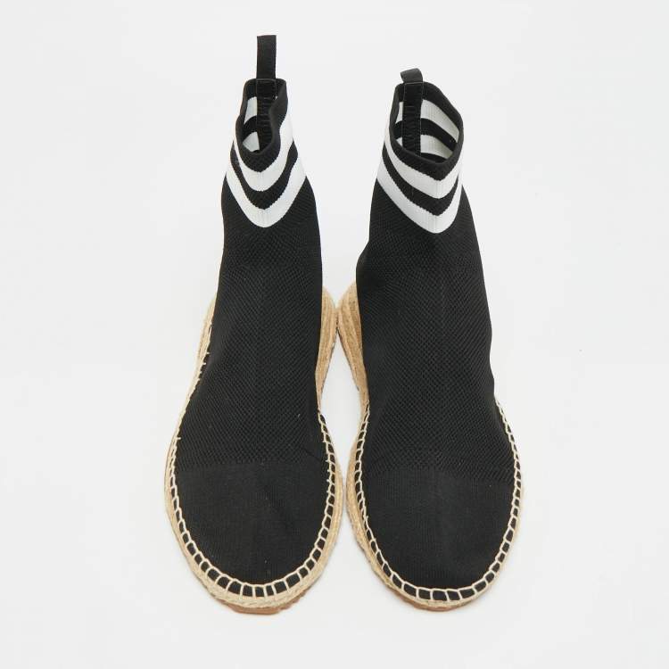 Pre Owned Alexander Wang Dylan Size 40 Black Knit Fabric sock Espadrille High Top Sneakers