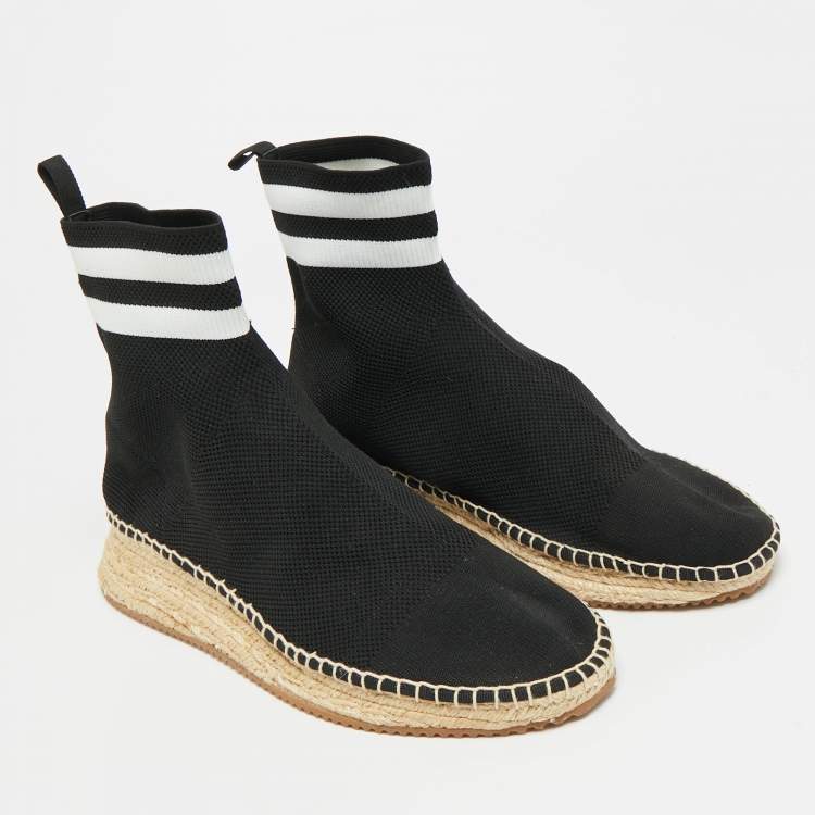 Pre Owned Alexander Wang Dylan Size 40 Black Knit Fabric sock Espadrille High Top Sneakers