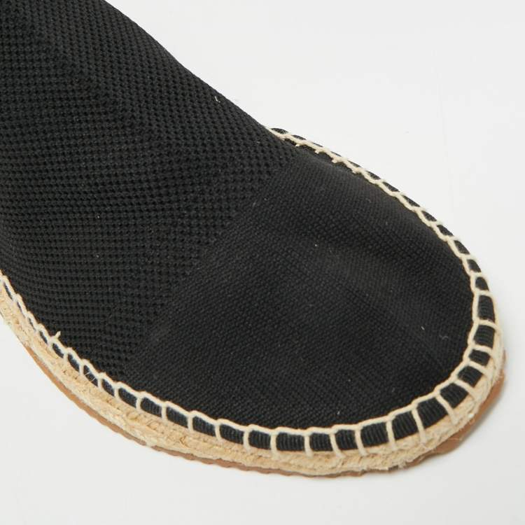 Pre Owned Alexander Wang Dylan Size 40 Black Knit Fabric sock Espadrille High Top Sneakers