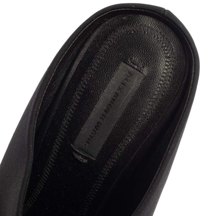 Pre Owned Alexander Wang Black Nylon Eri Diamante Mules Size 38