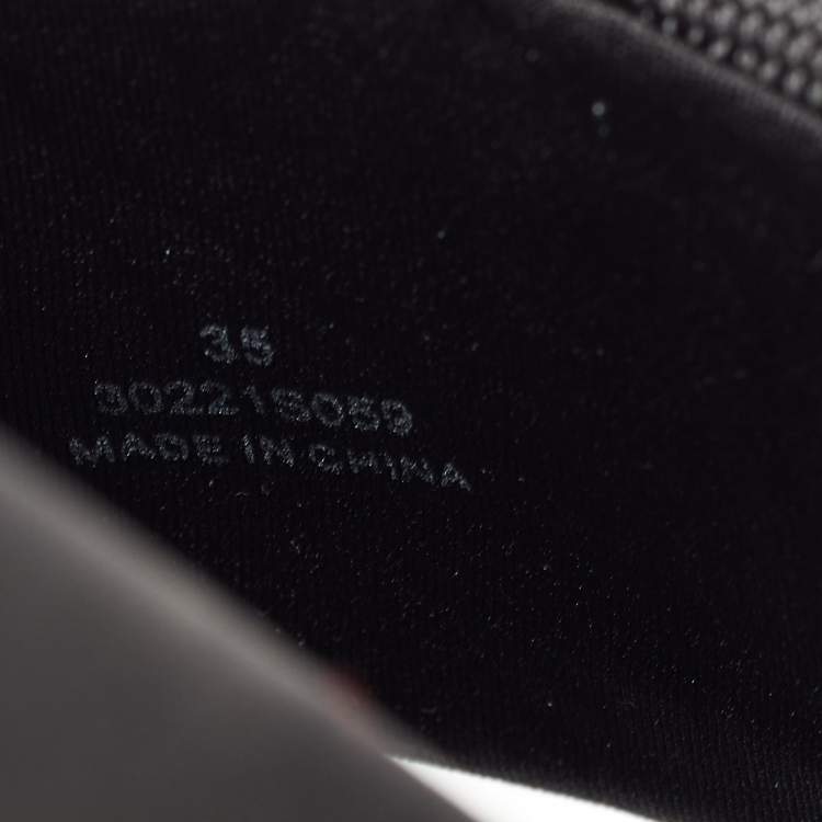Pre Owned Alexander Wang Black Fabric Logo Flat Slides Size 35
