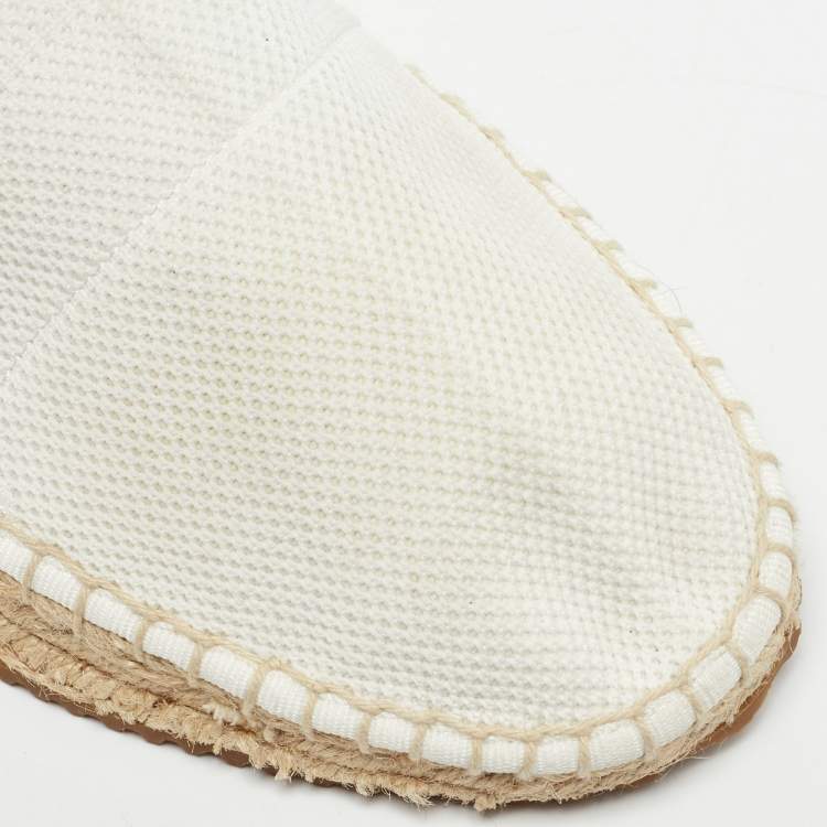 Pre Owned Alexander Wang Off White Knit Fabric Dylan Espadrille Flats Size 40