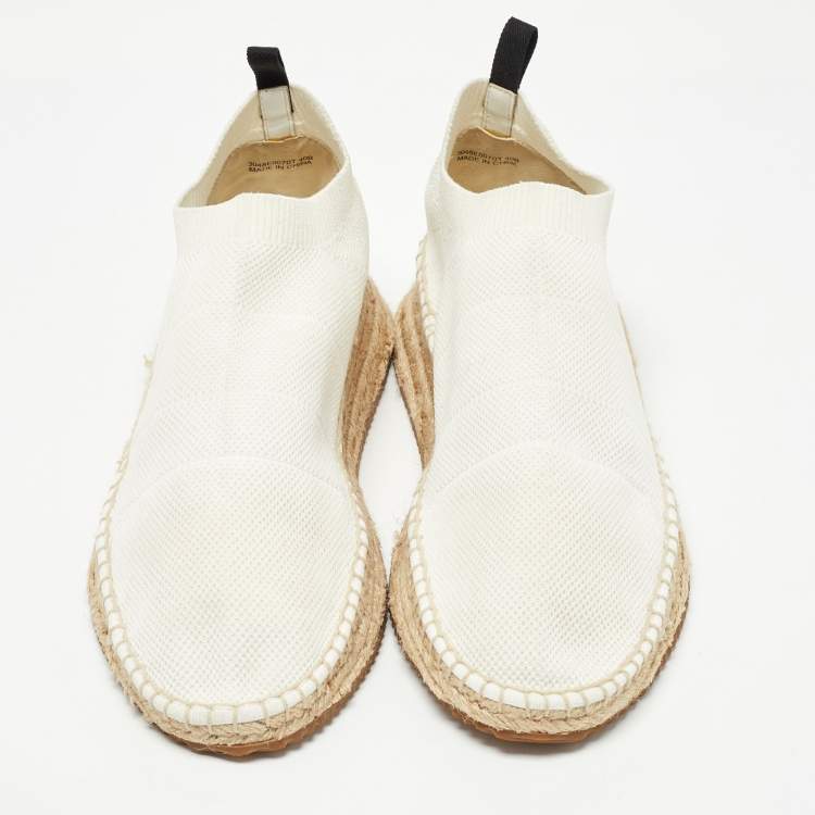 Pre Owned Alexander Wang Off White Knit Fabric Dylan Espadrille Flats Size 40