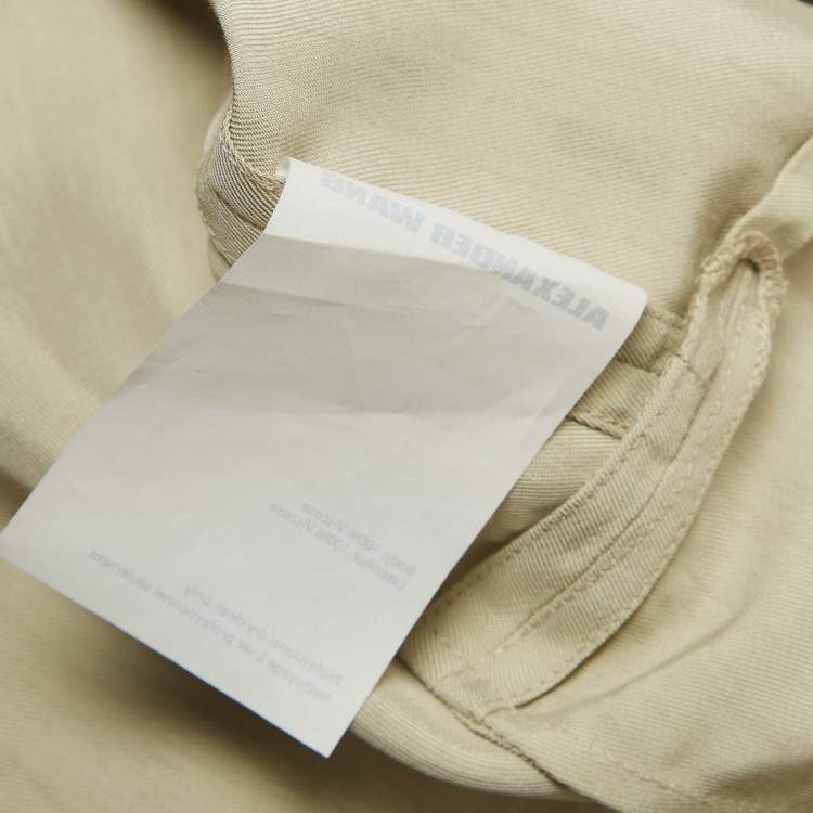 Pre Owned Alexander Wang Beige Gabardine Buckle Detail Trousers M