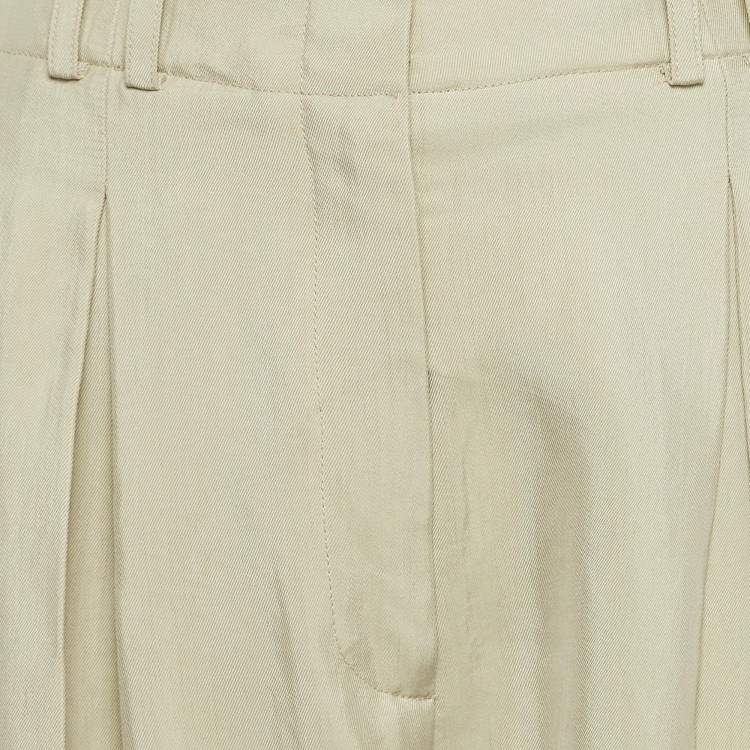 Pre Owned Alexander Wang Beige Gabardine Buckle Detail Trousers M