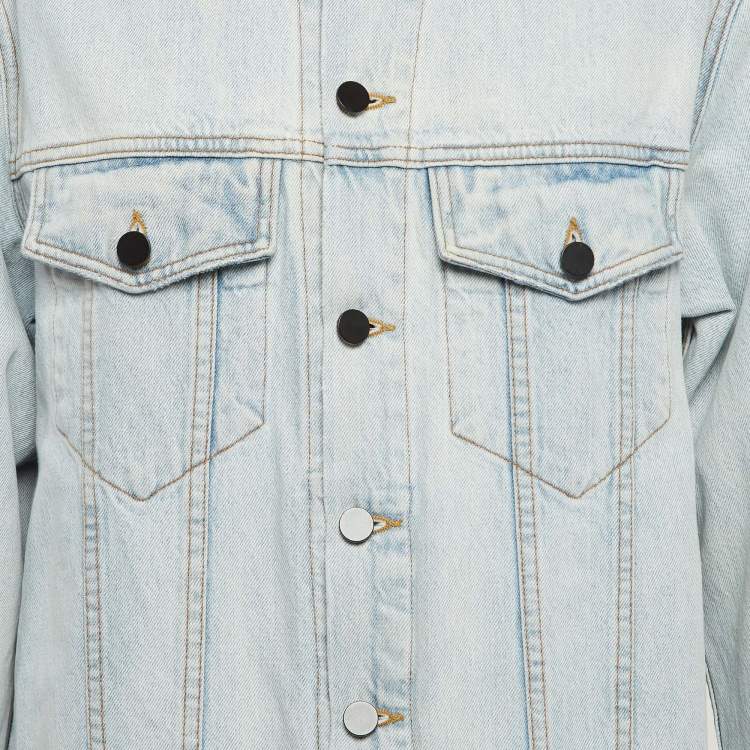 Pre Owned Alexander Wang Blue Washed Denim Button Front Jacket S