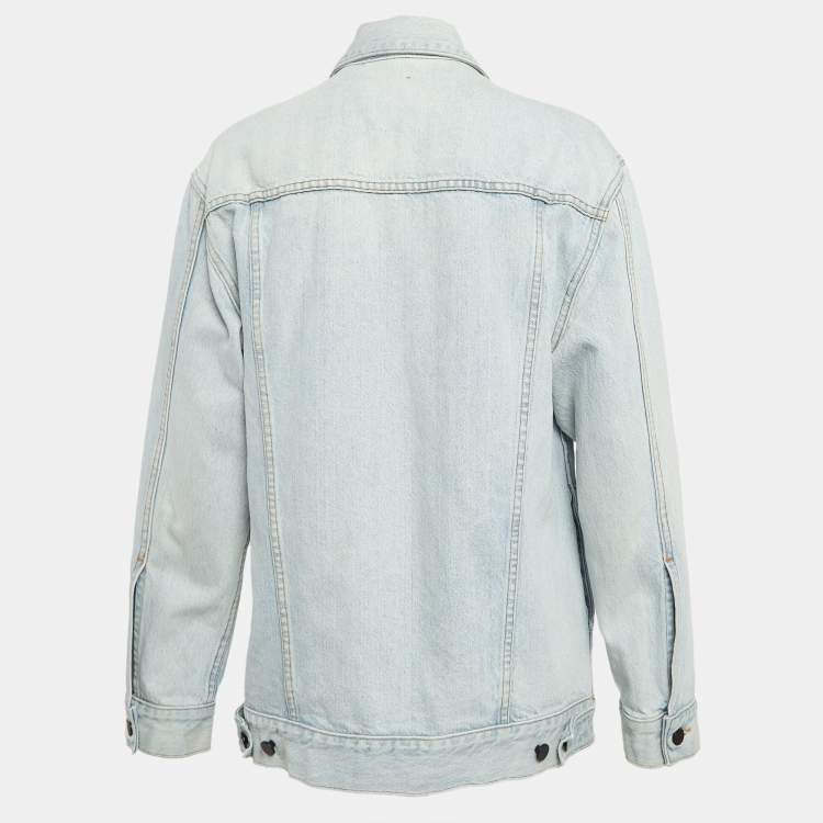Pre Owned Alexander Wang Blue Washed Denim Button Front Jacket S