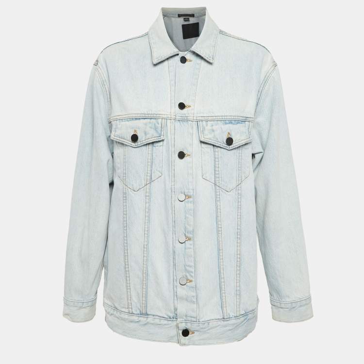 Pre Owned Alexander Wang Blue Washed Denim Button Front Jacket S