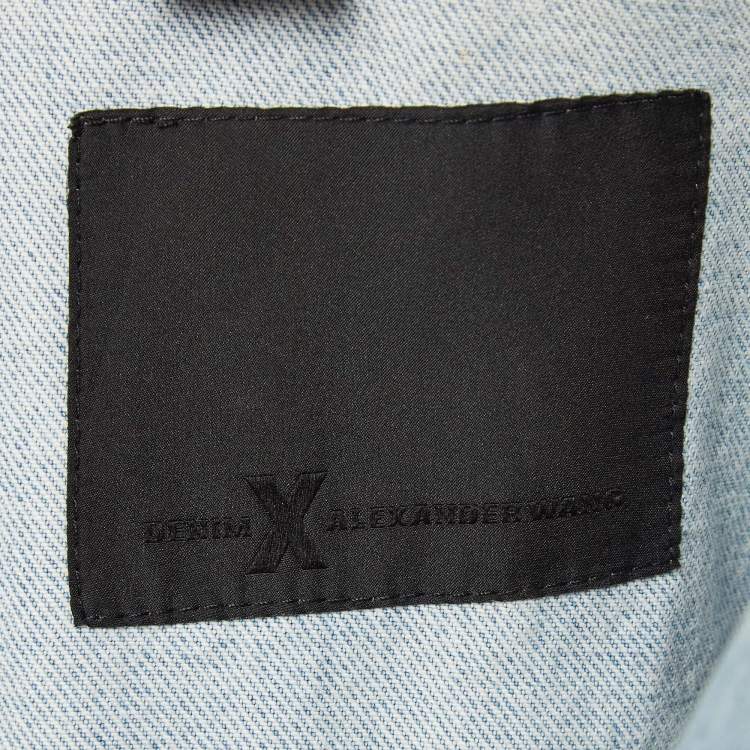 Pre Owned Alexander Wang Blue Washed Denim Button Front Jacket S