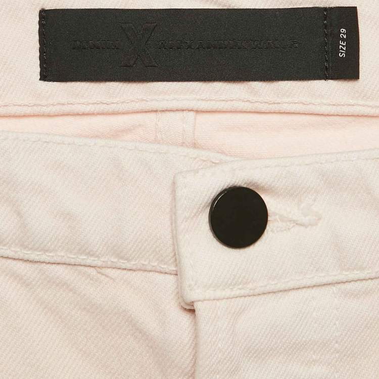 Pre Owned Denim X Alexander Wang Pink Distressed Denim Rival Jeans M Waist 34"