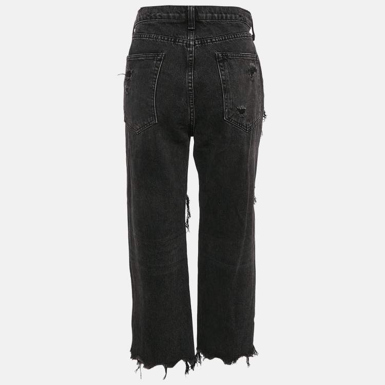 Pre Owned Denim X Alexander Wang Black Distressed Denim Rival Jeans M Waist 30"