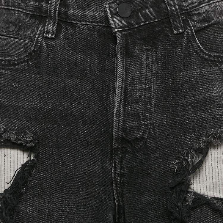 Pre Owned Denim X Alexander Wang Black Distressed Denim Rival Jeans M Waist 30"
