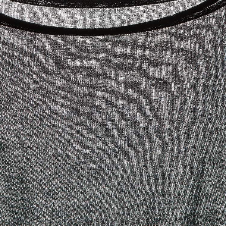 Pre Owned Alexander Wang Black Sheer Overlay Knit Top M