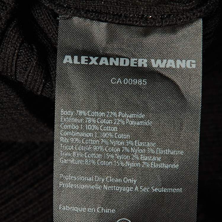 Pre Owned Alexander Wang Black Sheer Overlay Knit Top M