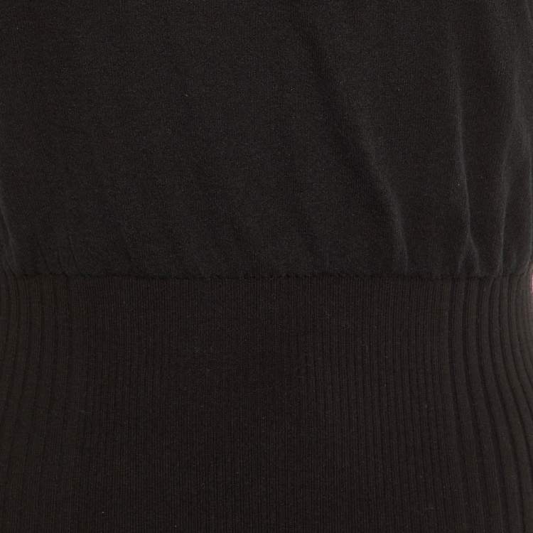 Pre Owned Alexander Wang Black Sheer Overlay Knit Top M