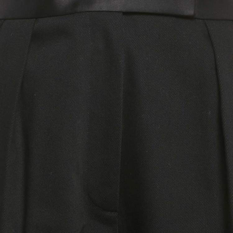 Pre Owned Alexander Wang Black Cotton Side Trim Pleated Trouser S