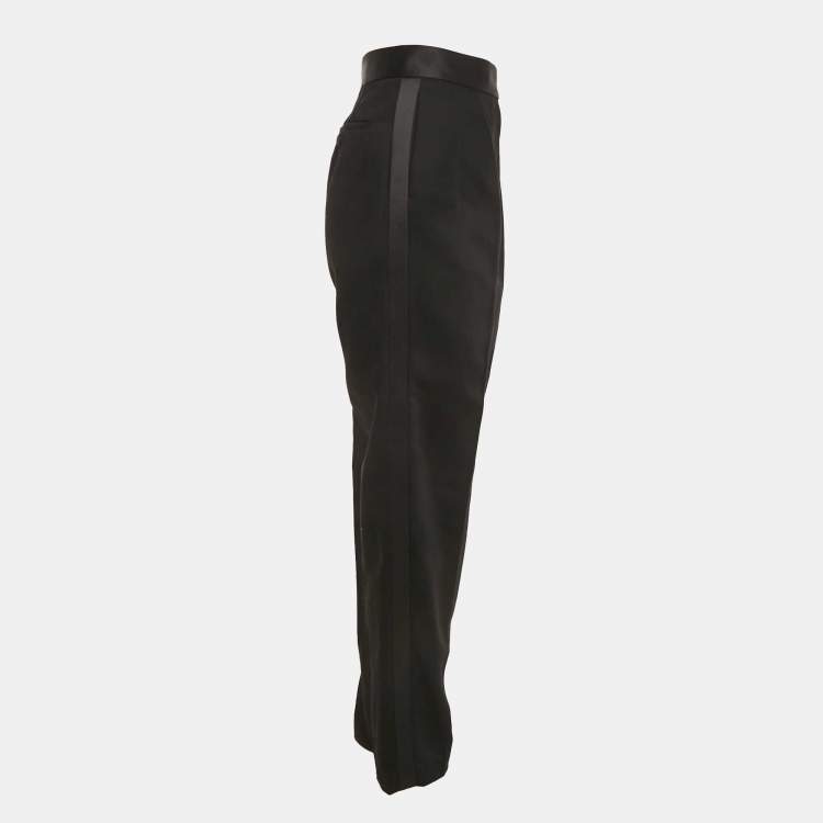 Pre Owned Alexander Wang Black Cotton Side Trim Pleated Trouser S
