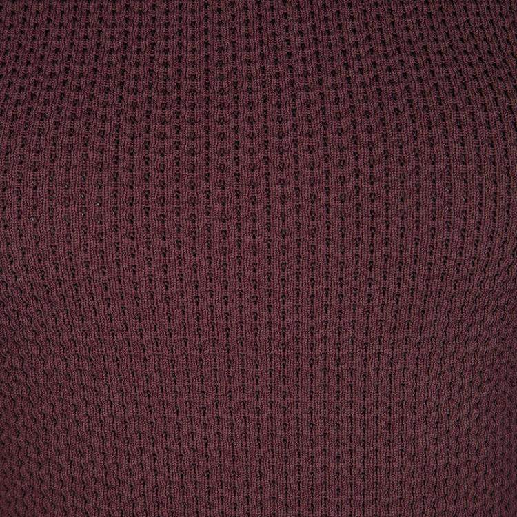 Alexander Wang Burgundy Textured Knit Fitted Sweater S