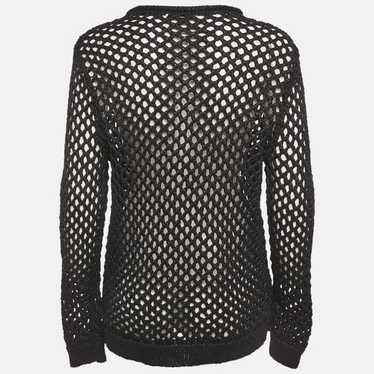 Pre Owned Alexander Wang Black Crochet Sheer Sweatshirt M