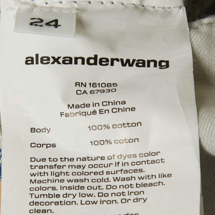 Pre Owned Alexander Wang Blue Denim Cargo Mini Skirt S Waist 24"