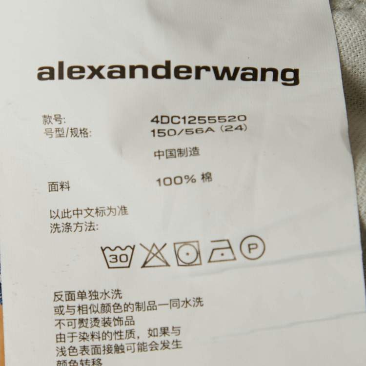 Pre Owned Alexander Wang Blue Denim Cargo Mini Skirt S Waist 24"