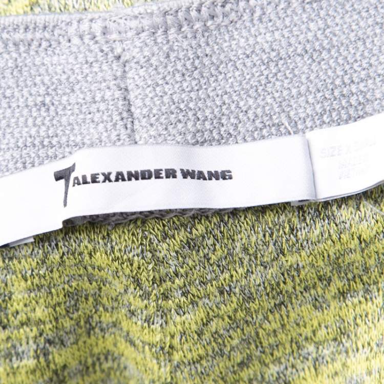 Pre Owned T by Alexander Wang Yellow and Grey Melange Knit Tube Skirt XS