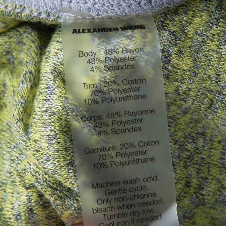 Pre Owned T by Alexander Wang Yellow and Grey Melange Knit Tube Skirt XS