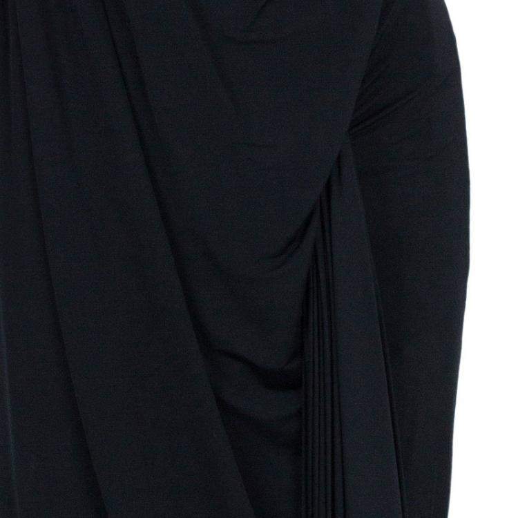 Pre Owned Alexander Wang Black Draped Neck Jersey Maxi Dress S