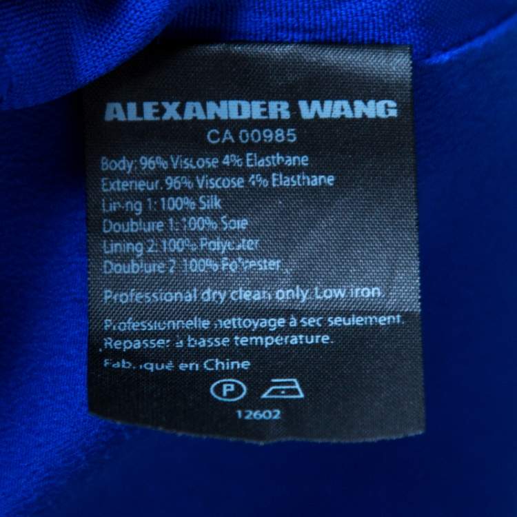 Pre Owned Alexander Wang Black and Blue Crepe Contrast Layered Tunic S