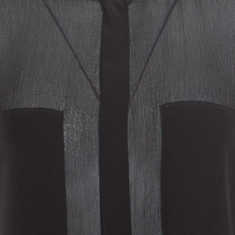 Pre Owned T By Alexander Wang Black Silk Sheer Paneled Romper M