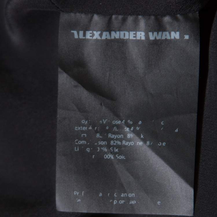 Pre Owned Alexander Wang Grey Velvet Cropped Back Detail Open Front Blazer S